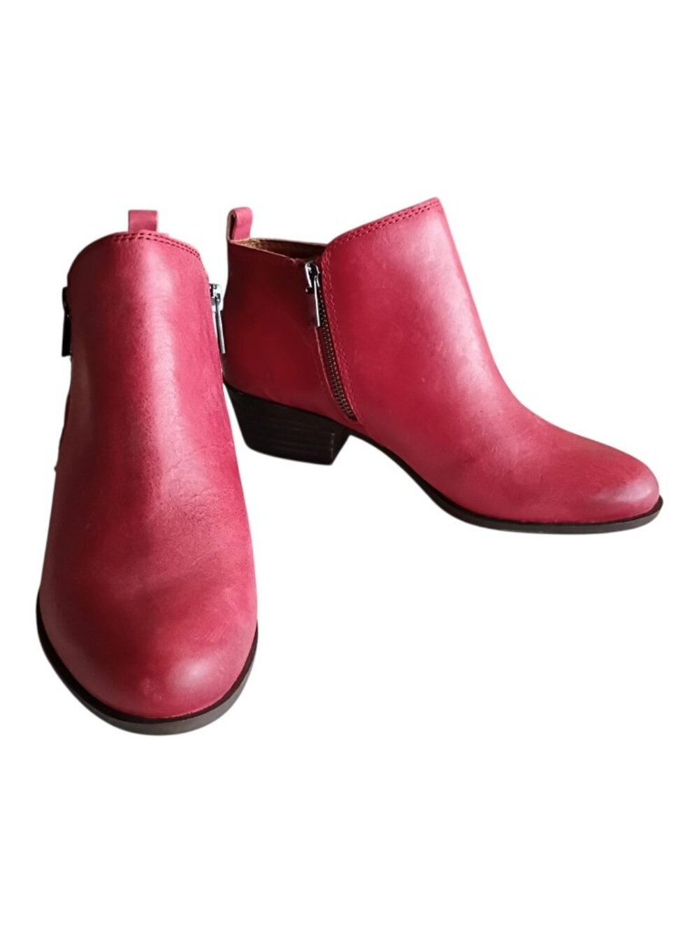 LUCKY BRAND Women's Basel Ankle Boots Red Leather Sz 7M - Picture 5 of 12